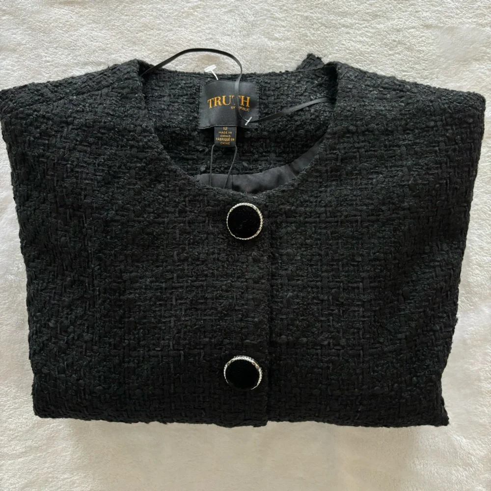 TRUTH by Republic Vintage-Style Cropped Tweed Boucle Bomber Jacket--NWT--12